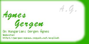agnes gergen business card